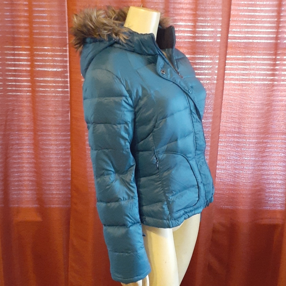 CALVIN KLEIN Fur hood Coat lightweight Large